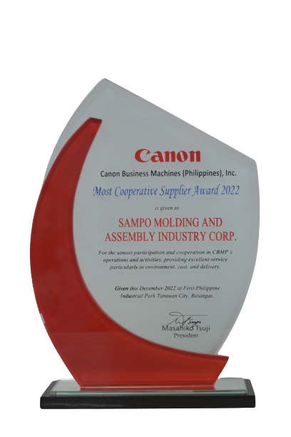 Canon Most Cooperative Supplier Award 2022